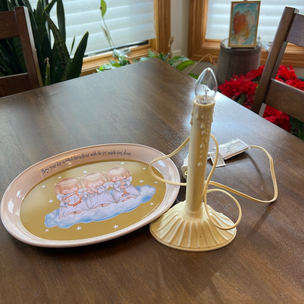 Candolier and Metal Angel Tray
